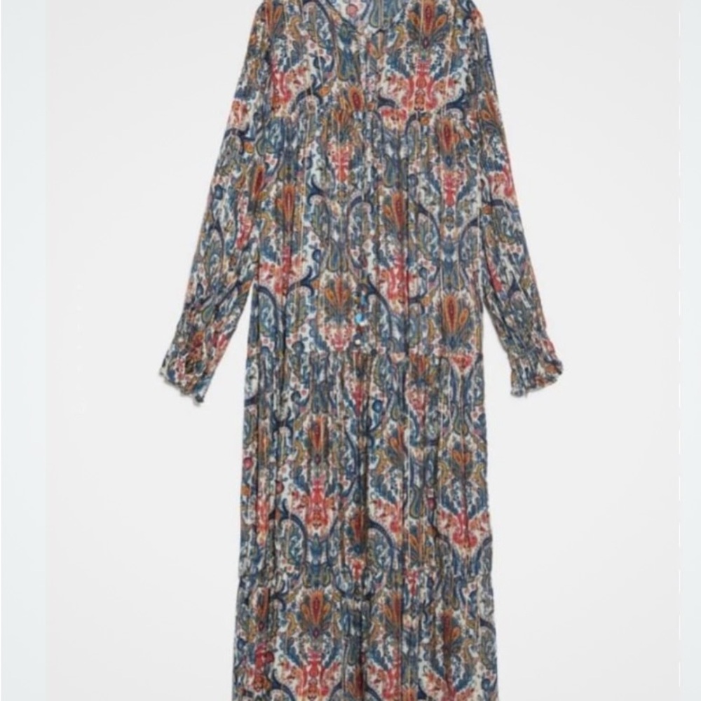 ZARA Indian-Inspired Paisley Print Maxi Dress - Size Medium